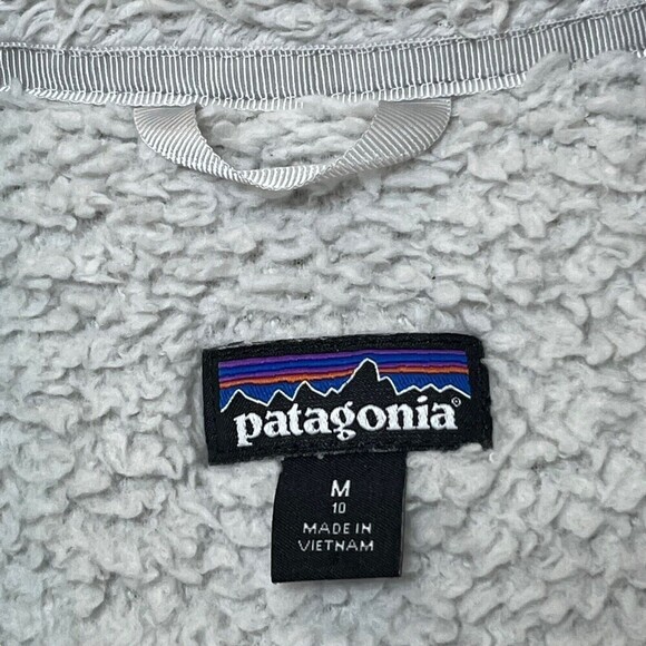 Patagonia Kids Los Gatos 1/4 Zip Fleece Pullover Size Medium Birch White - Picture 8 of 13